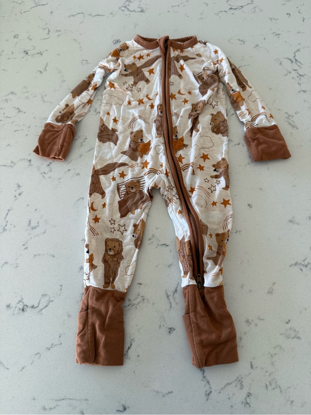 Little Sleepies beary sleepy zippy footed pajamas 3-6 months
